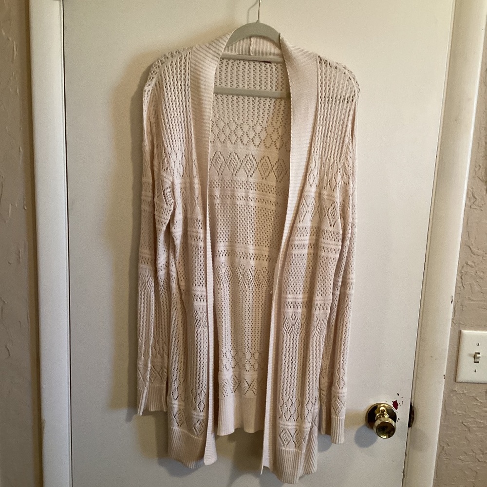 Long knit cardigan.  Size L